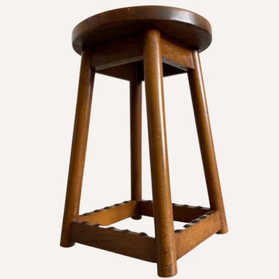 Dutch_Art_Deco_Amsterdam_School_Stool,_1930s