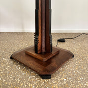 Amsterdam_School_Art_Deco_Sculptural_Oak_Floor_Lamp,_Netherlands,_1930s