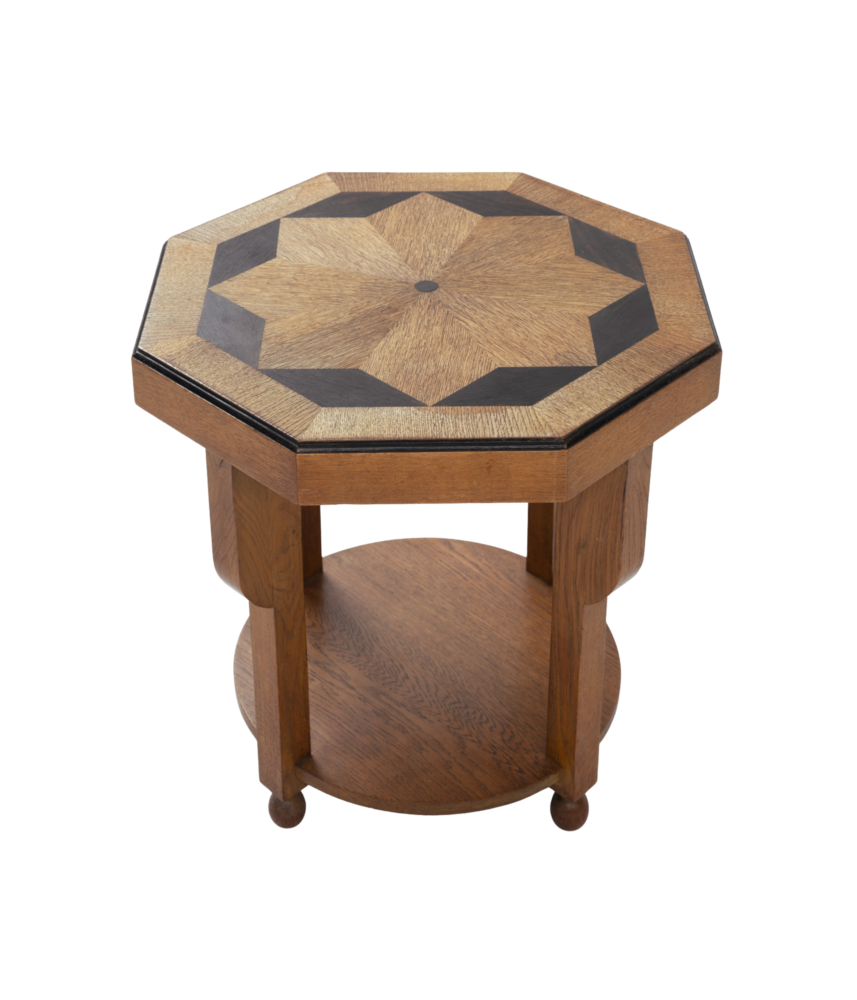 Dutch_Art_Deco_Side_Table_with_Coromandel_Inlay,_Octagonal_Oak_Occasional_Table,_circa_1930
