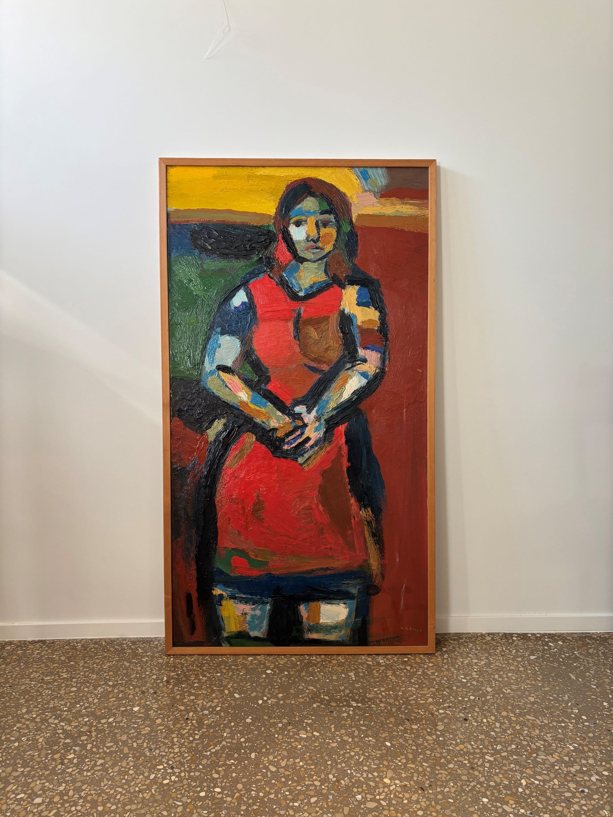 “Jannie”_Large_Expressionist_Oil_Painting_on_Linen_by_Arthur_Rudolf_Rudi_Seidel