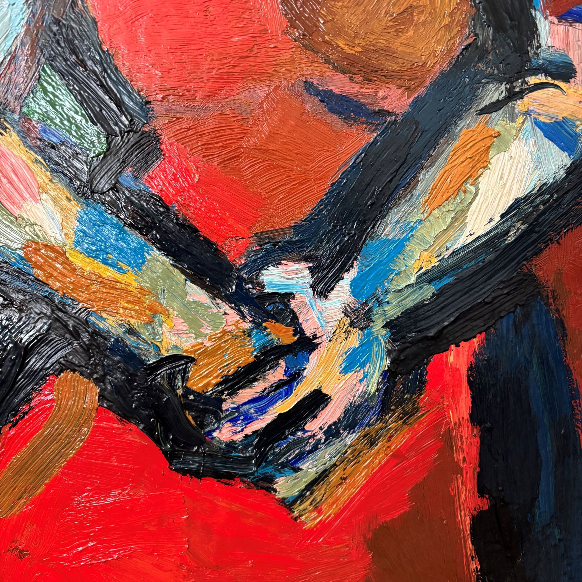 “Jannie”_Large_Expressionist_Oil_Painting_on_Linen_by_Arthur_Rudolf_Rudi_Seidel