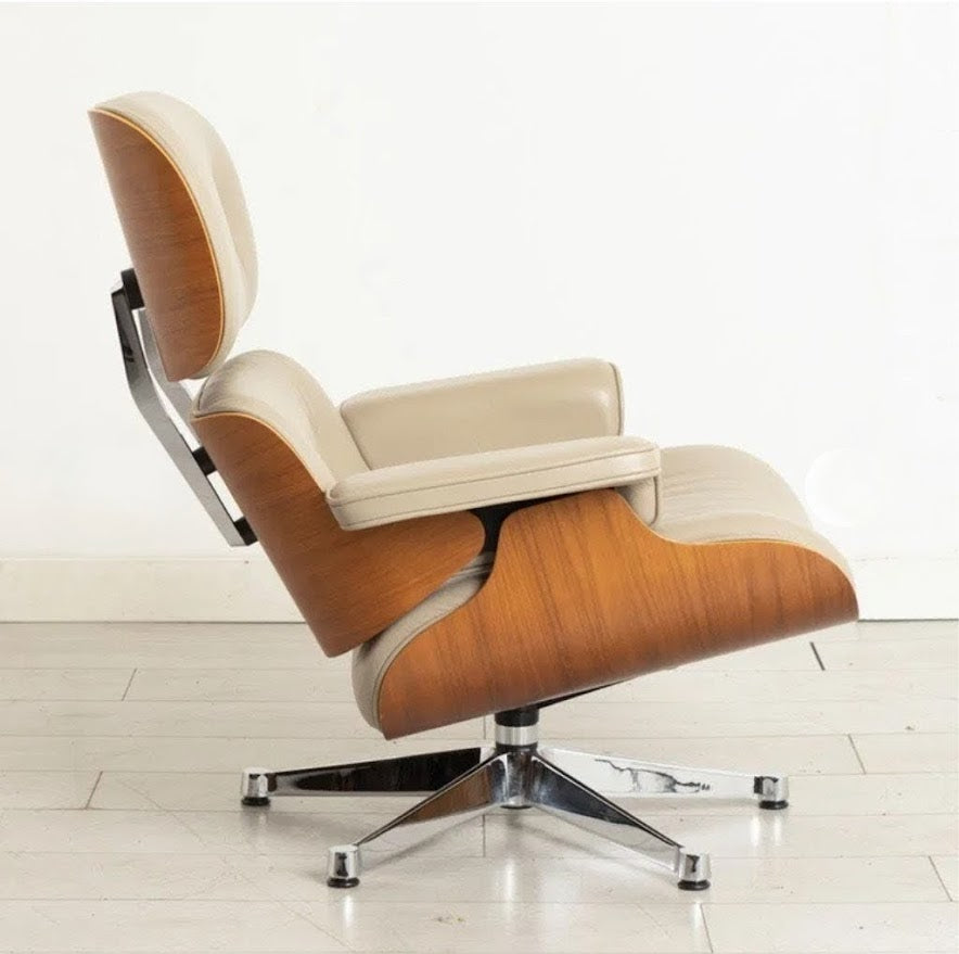 Charles_&_Ray_Eames_EA670_Lounge_Chair_for_Vitra_in_Cream_Leather_and_Chestnut_Plywood