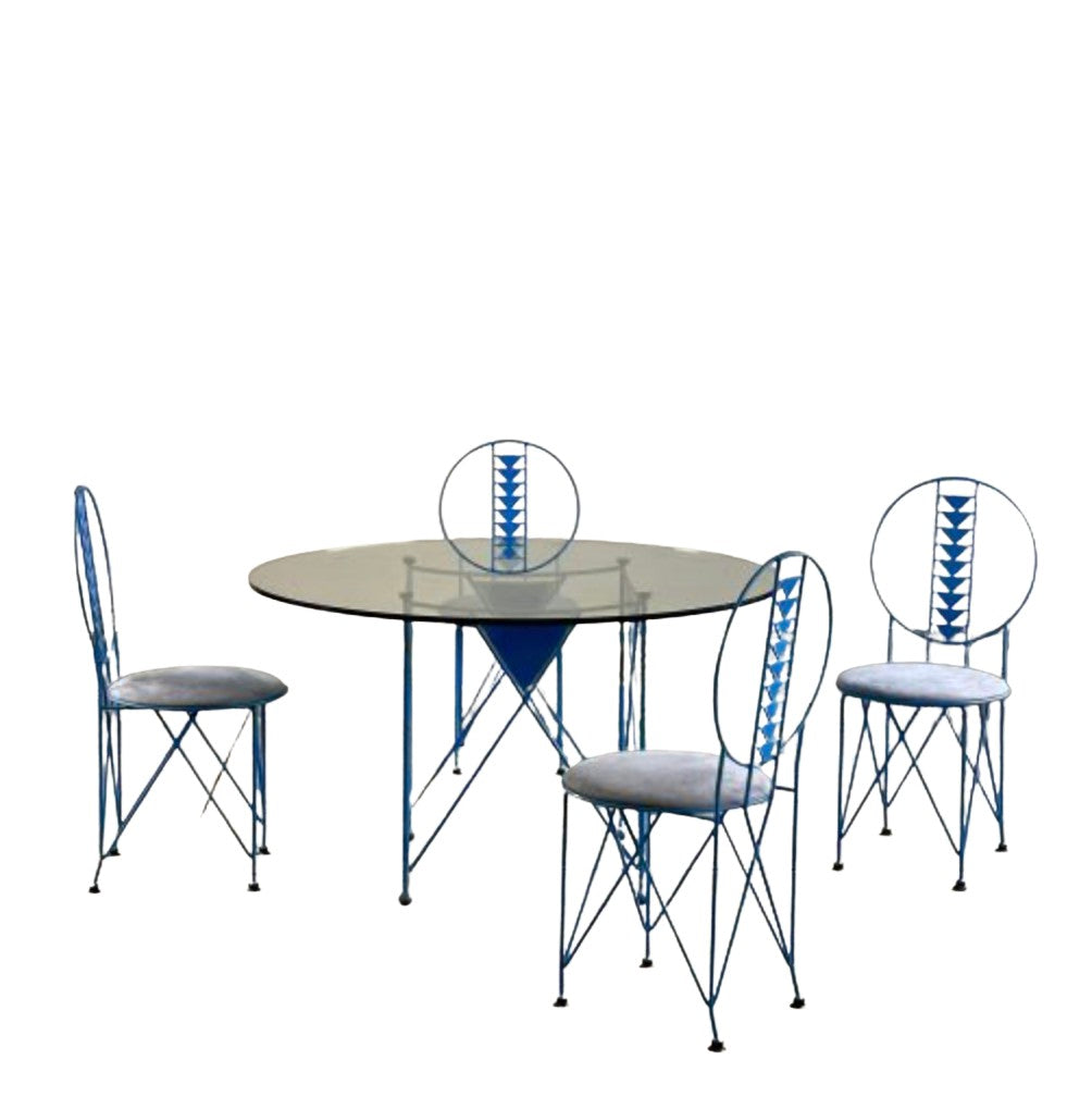 Early_Edition_Frank_Lloyd_Wright_“Midway_2”_Chairs_&_Table_Set,_1914