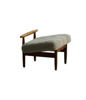 Eivind_A._Johansen_Oak_Footstool_with_Light_Lambswool_for_FDB,_Denmark_Mid_Century