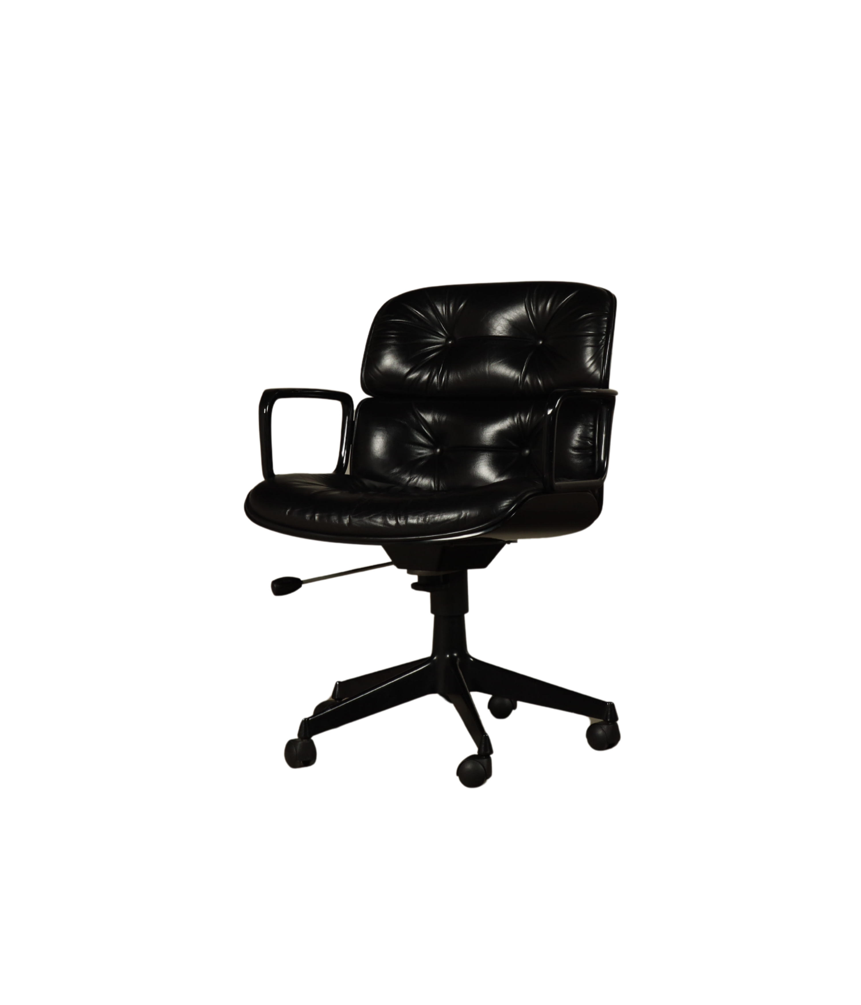 Ennio_Fazioli_Parioli_Double-Back_Executive_Office_Chair_for_MIM_Roma_in_Black_Leather,_Italy