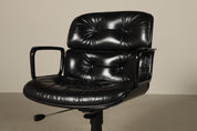 Ennio_Fazioli_Parioli_Double-Back_Executive_Office_Chair_for_MIM_Roma_in_Black_Leather,_Italy