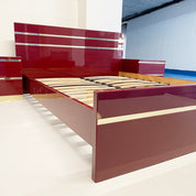 Eric_Maville_Burgundy_Acrylic_and_Brass_Bed_Frame,_France_1970s