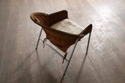 Erik_Ole_Jørgensen_for_Bovirke_Easy_Chair_in_Cognac_Suede_and_Metal,_Denmark,_1953
