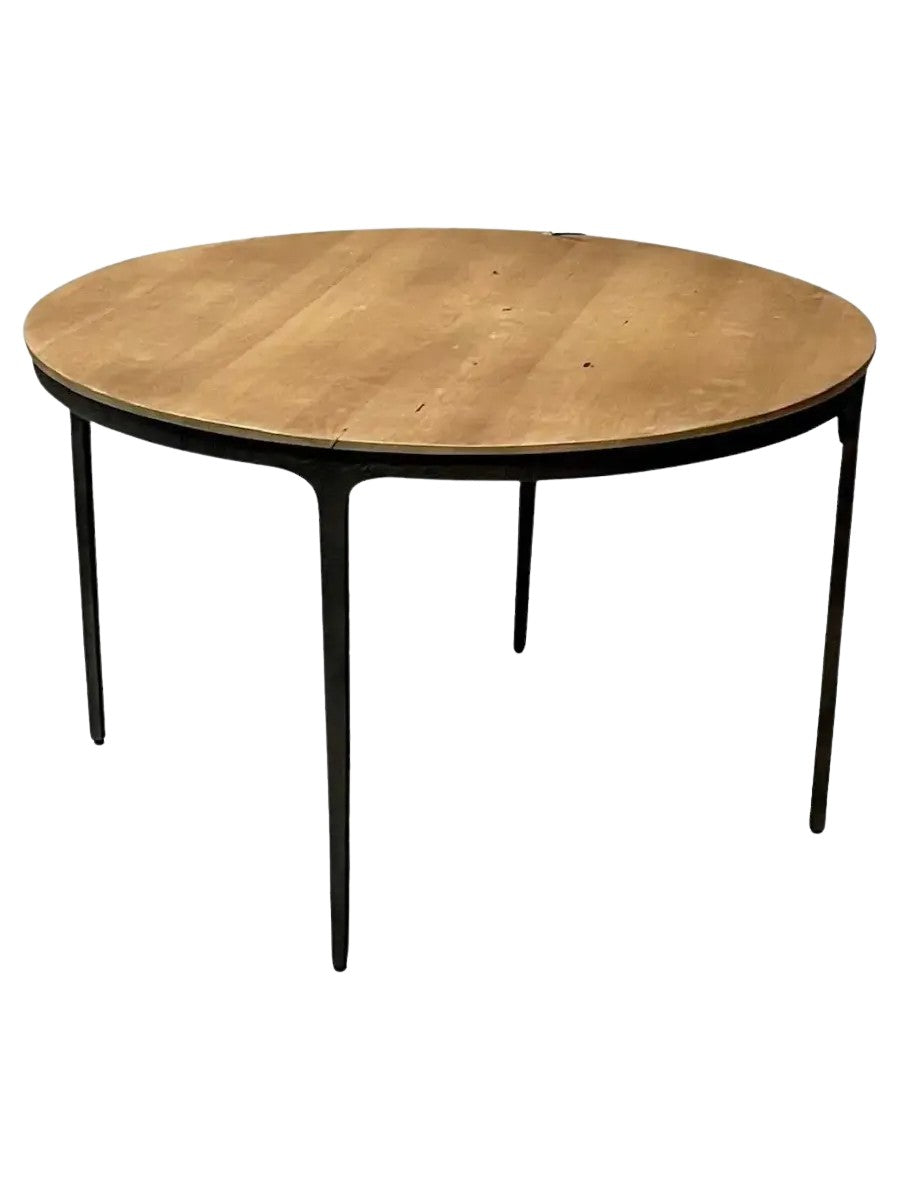 Evans-Inspired_Brutalist_Dining_Table,_Metal_&_Elm,_2020,_USA