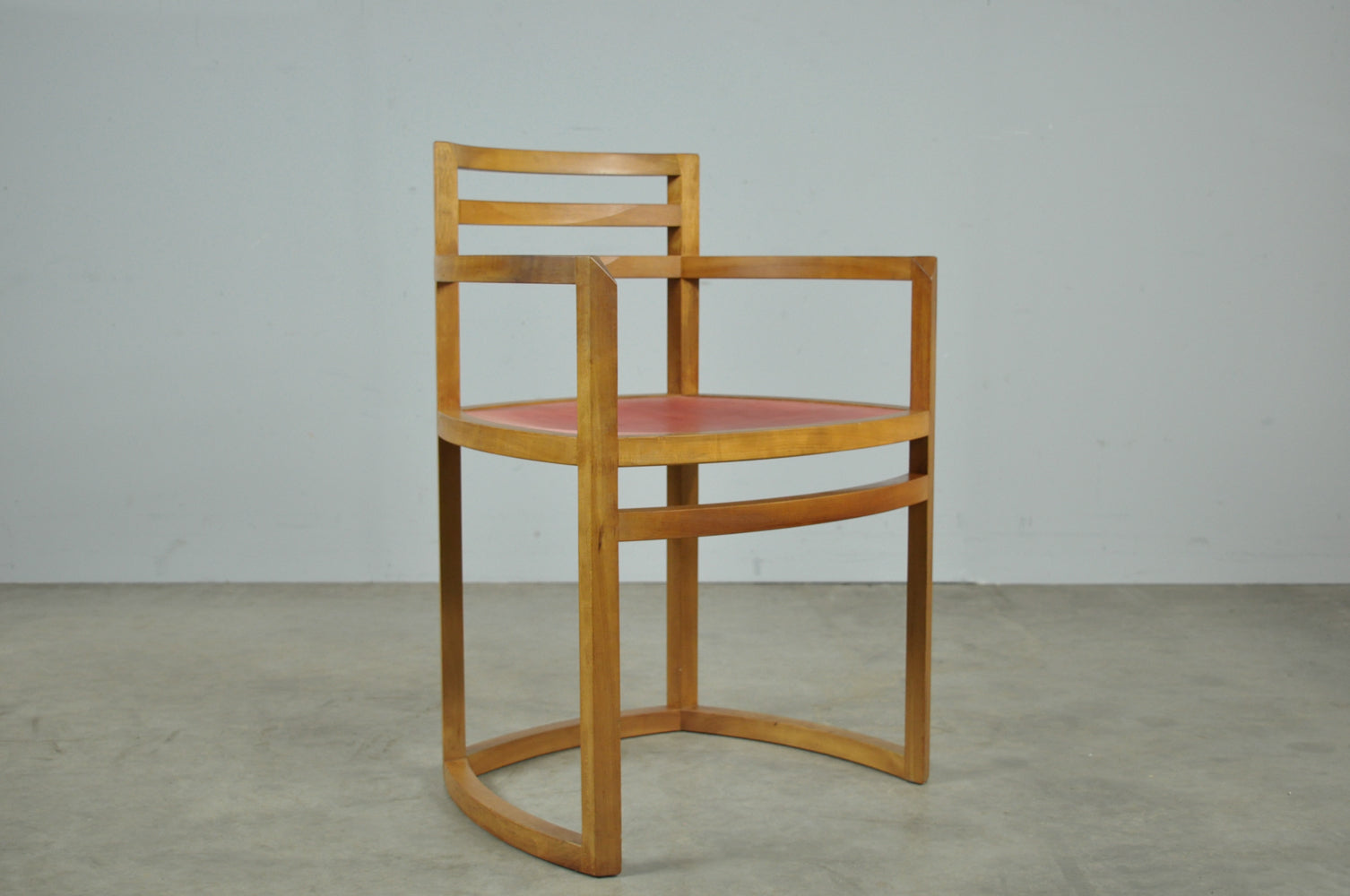 Art_Deco_Dining_Set_in_Fruitwood_with_Oval_Pedestal_Table_and_6_Chairs,_Netherlands_1980s