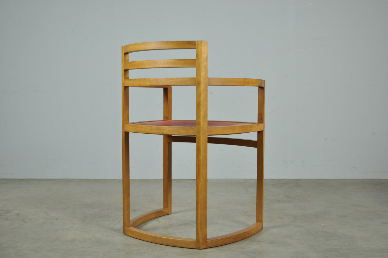 Art_Deco_Dining_Set_in_Fruitwood_with_Oval_Pedestal_Table_and_6_Chairs,_Netherlands_1980s