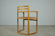 Art_Deco_Dining_Set_in_Fruitwood_with_Oval_Pedestal_Table_and_6_Chairs,_Netherlands_1980s