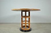 Art_Deco_Dining_Set_in_Fruitwood_with_Oval_Pedestal_Table_and_6_Chairs,_Netherlands_1980s