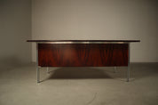 Selene_Executive_Desk_by_ORA_Acciaio,_Wood_Veneer_and_Metal,_Italy,_1970s