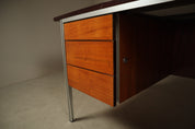 Selene_Executive_Desk_by_ORA_Acciaio,_Wood_Veneer_and_Metal,_Italy,_1970s
