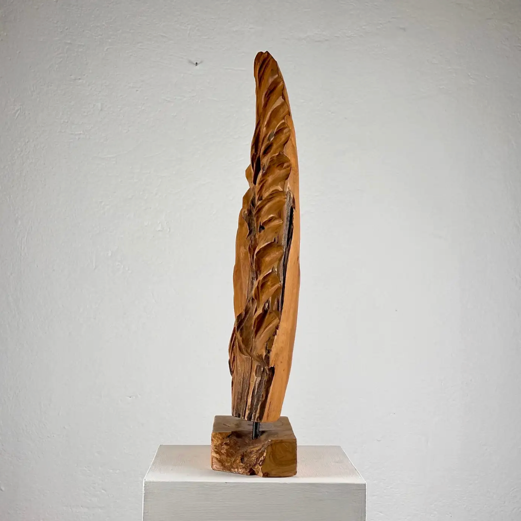 Abstract_Botanical_Sculpture_in_Natural_Ash_Wood,_Italy,_1960s