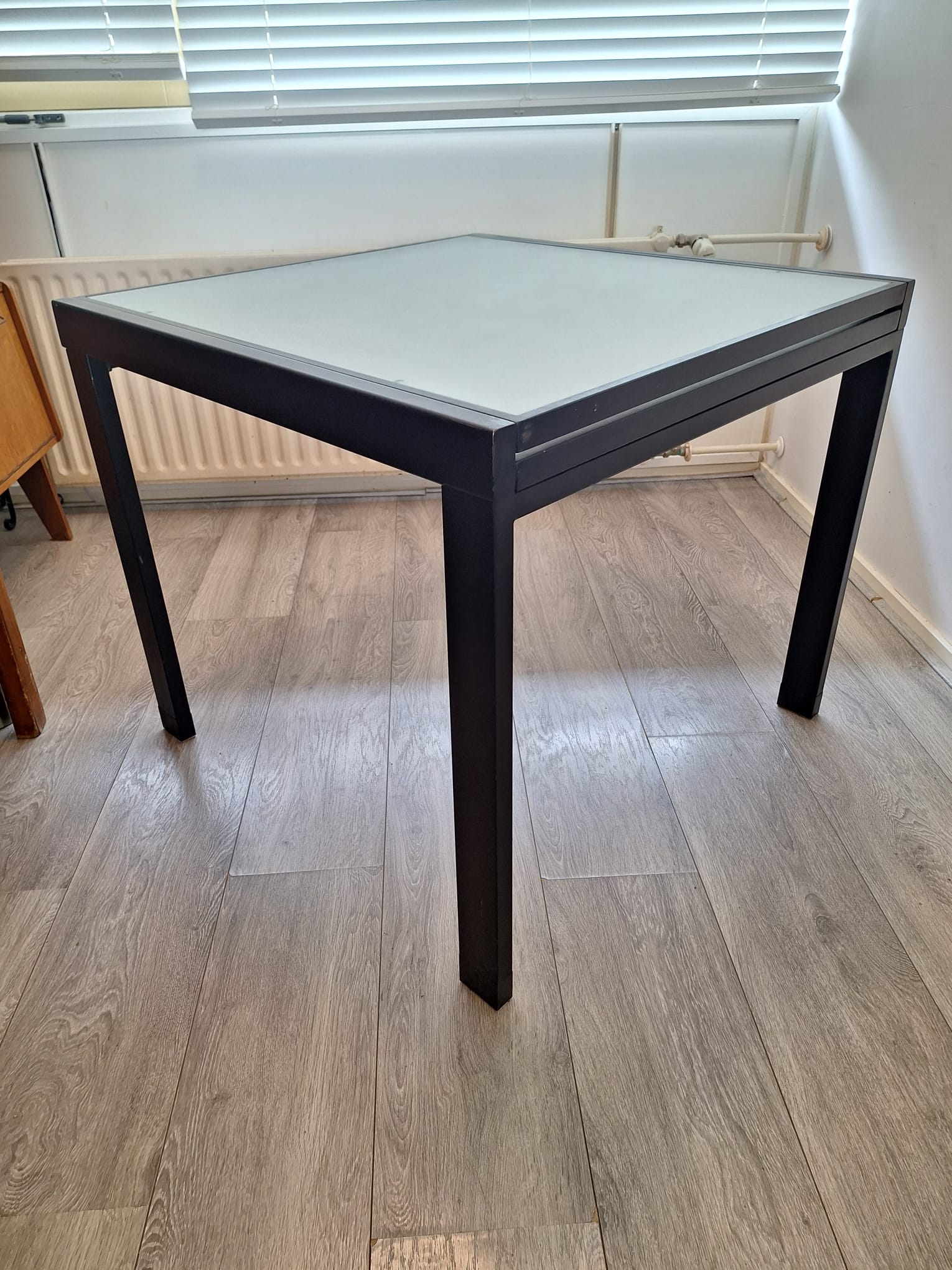 Custom_Italian_Extendable_Frosted_Glass_Dining_Table_with_Black_Metal_Frame