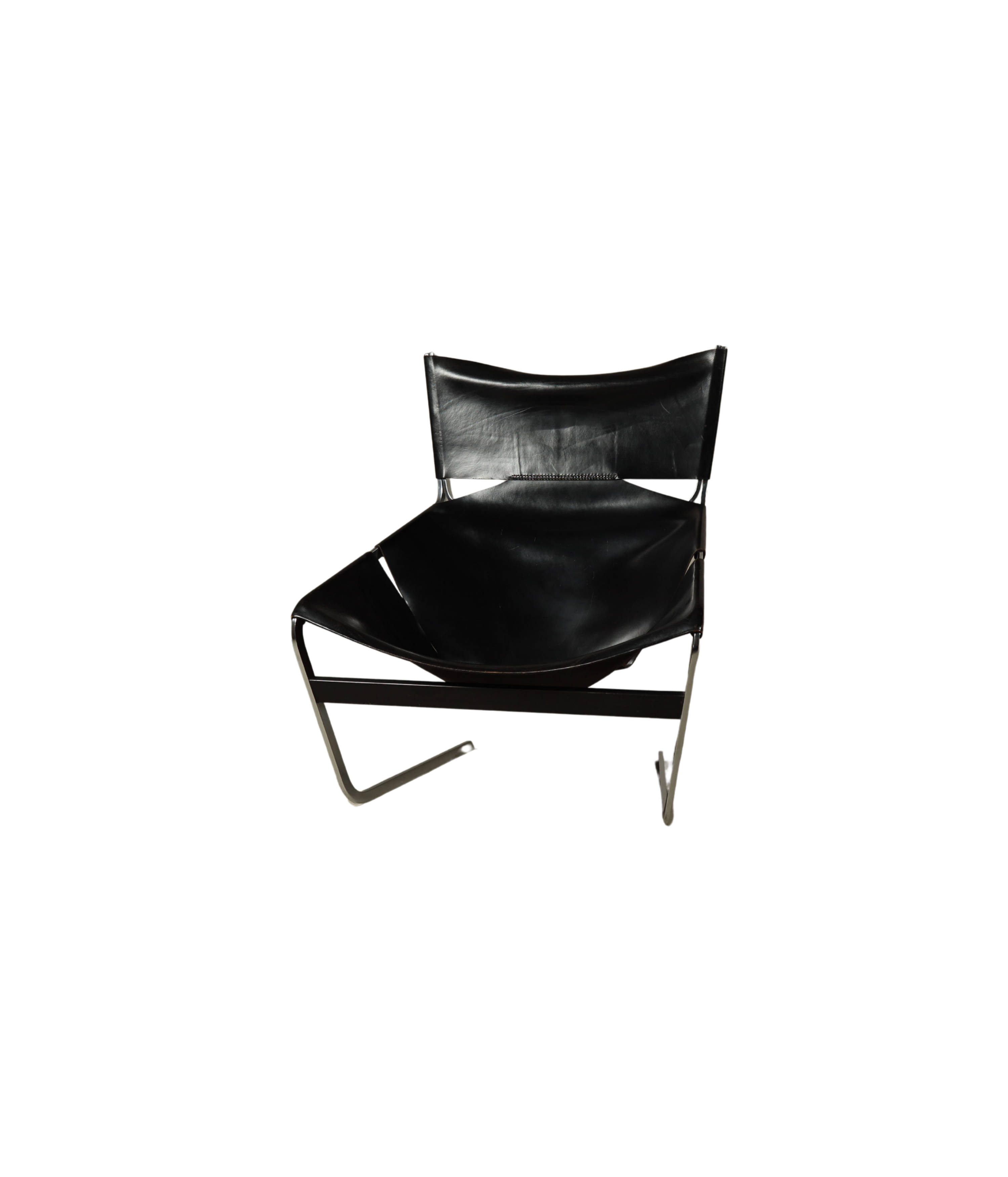 F444_Lounge_Chair_by_Pierre_Paulin_for_Artifort_in_Black_Leather_and_Chrome,_Netherlands_1960s