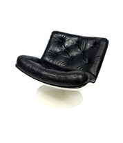 F976_Swivel_Lounge_Chair_by_Geoffrey_Harcourt_for_Artifort,_Black_Leather,_Netherlands,_1968