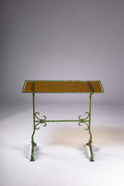 Wrought_Iron_Side_Table_with_Yellow_Glass_Top,_Finland_Early_20th_Century