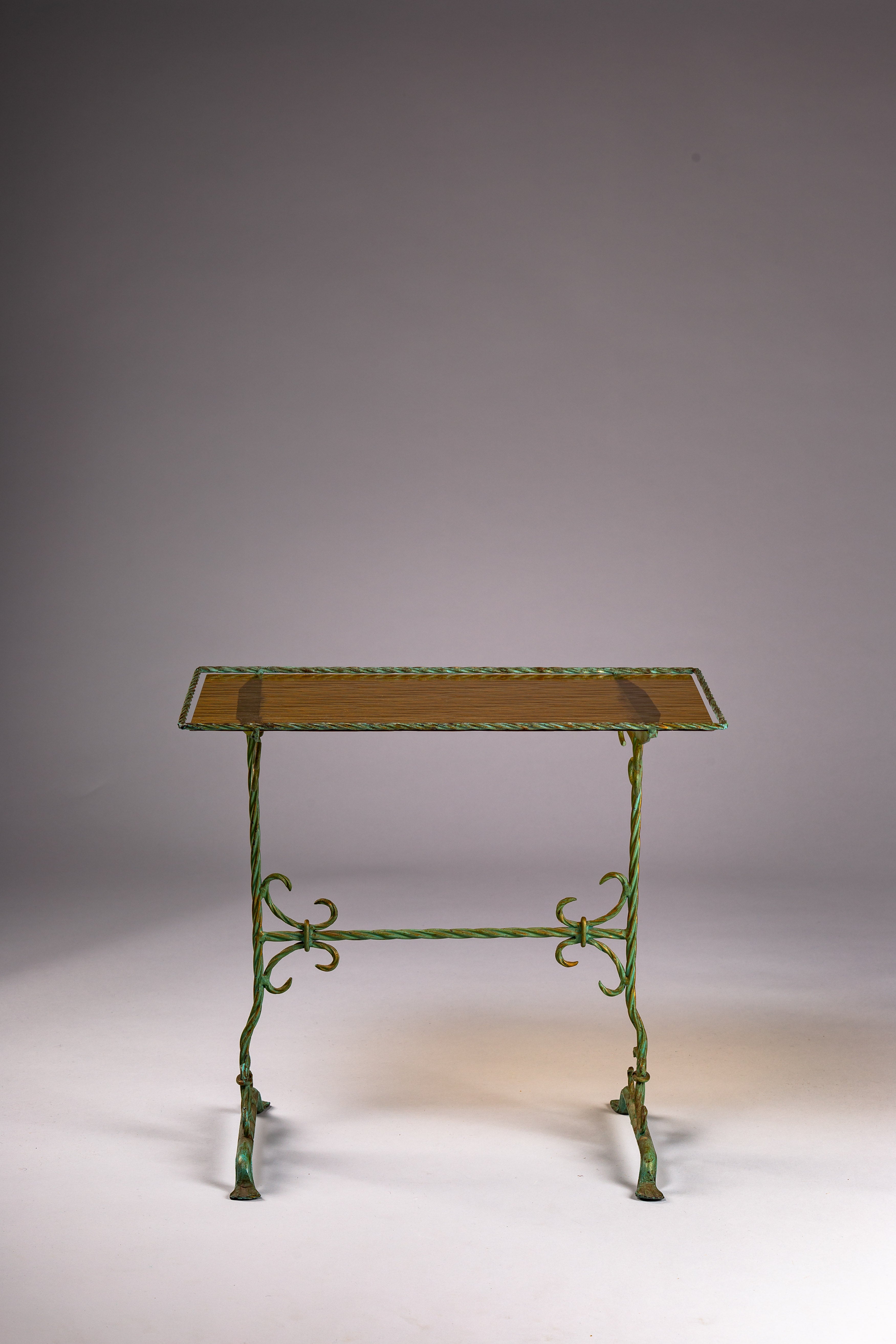 Wrought_Iron_Side_Table_with_Yellow_Glass_Top,_Finland_Early_20th_Century