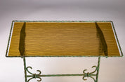 Wrought_Iron_Side_Table_with_Yellow_Glass_Top,_Finland_Early_20th_Century