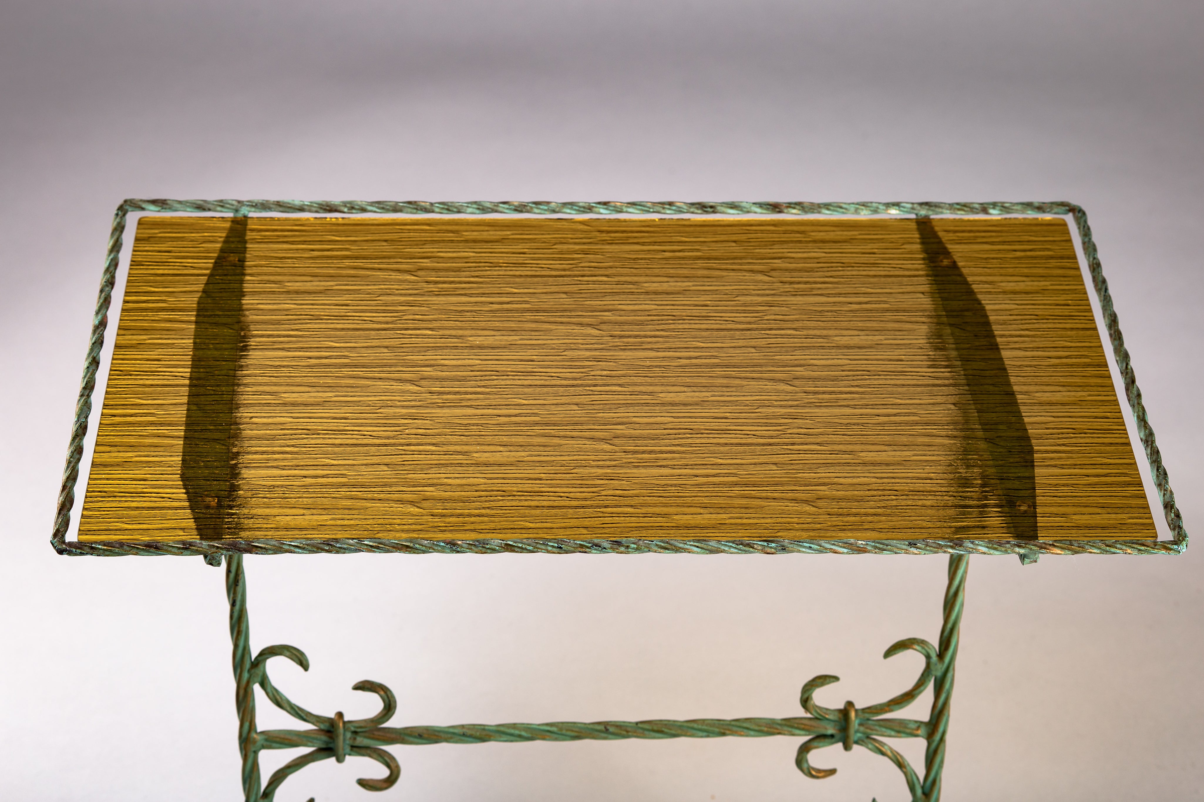 Wrought_Iron_Side_Table_with_Yellow_Glass_Top,_Finland_Early_20th_Century