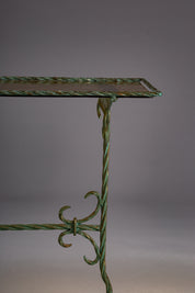 Wrought_Iron_Side_Table_with_Yellow_Glass_Top,_Finland_Early_20th_Century
