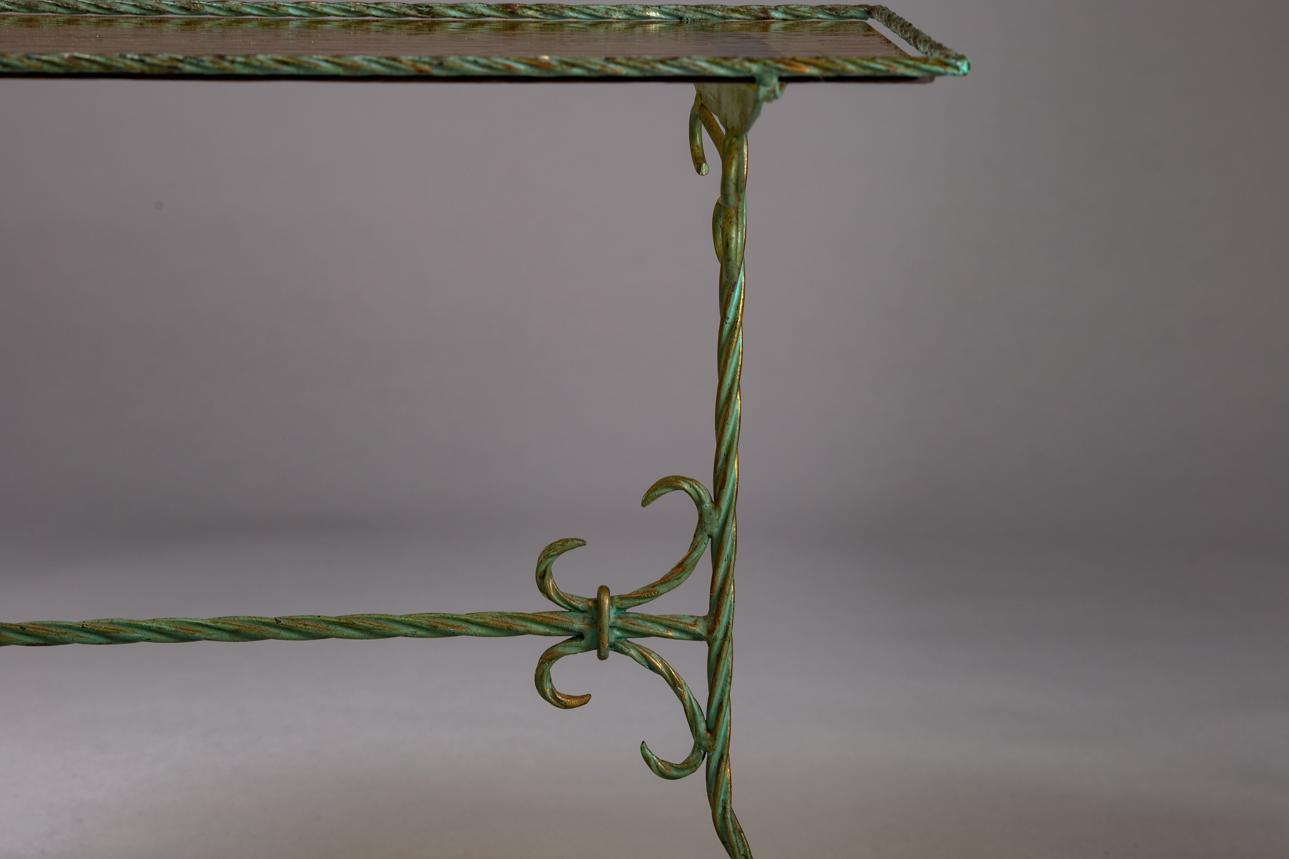Wrought_Iron_Side_Table_with_Yellow_Glass_Top,_Finland_Early_20th_Century
