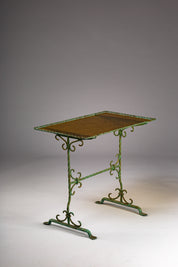 Wrought_Iron_Side_Table_with_Yellow_Glass_Top,_Finland_Early_20th_Century