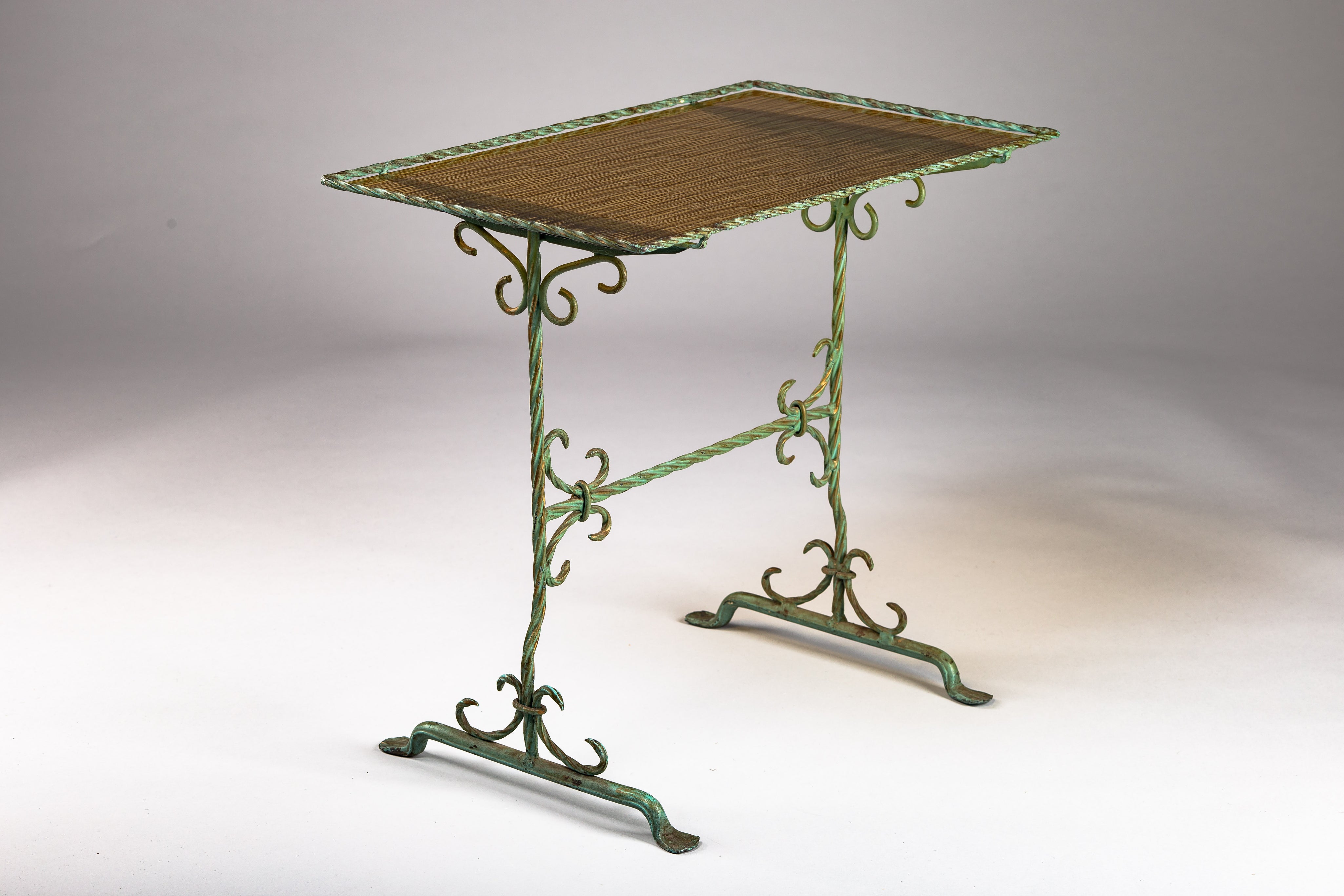 Wrought_Iron_Side_Table_with_Yellow_Glass_Top,_Finland_Early_20th_Century