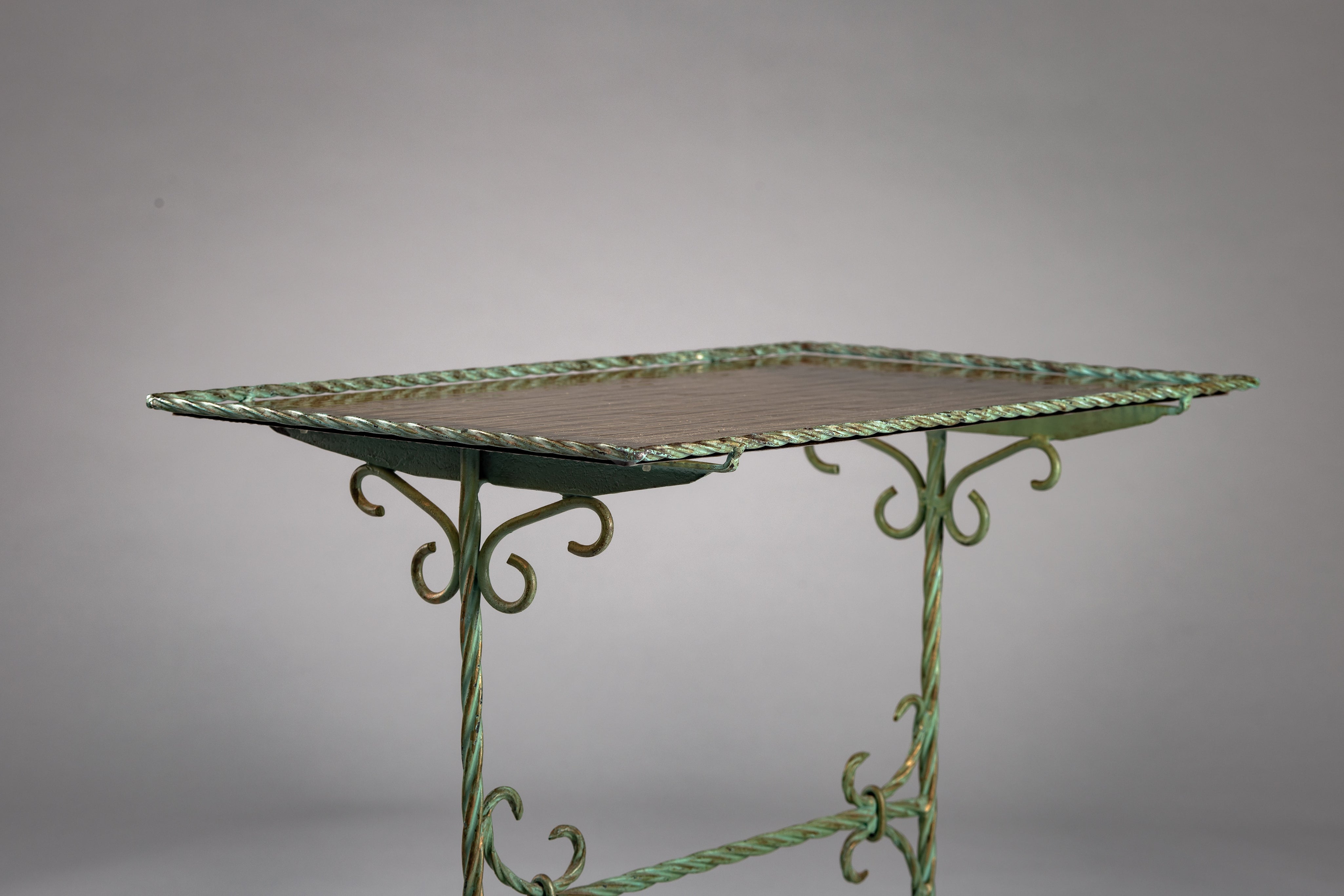 Wrought_Iron_Side_Table_with_Yellow_Glass_Top,_Finland_Early_20th_Century