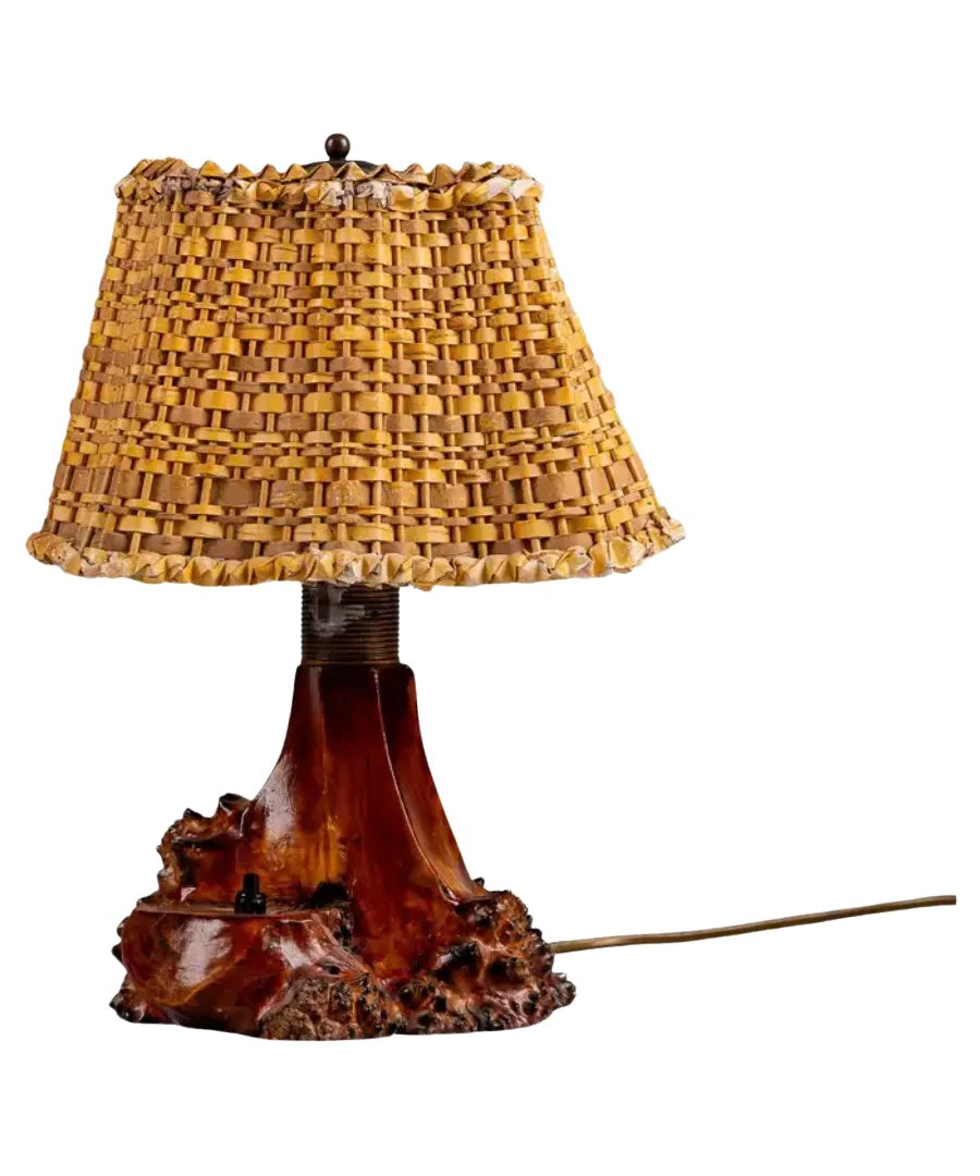 Finnish_Folk_Art_Table_Lamp_in_Curly_Birch_with_Birch_Bark_Shade,_1940s