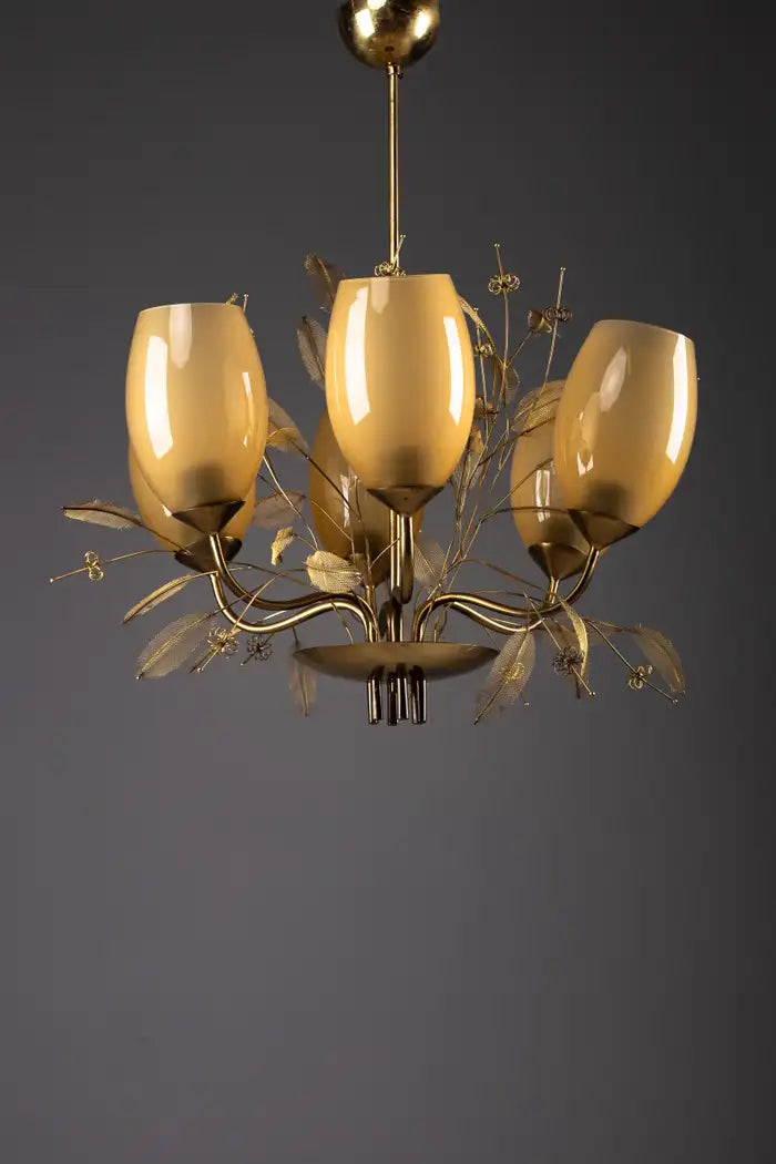 Finnish_mid-century_modern_Bridal_bouquet_brass_chandelier