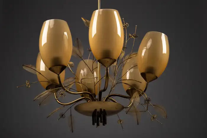Finnish_mid-century_modern_Bridal_bouquet_brass_chandelier