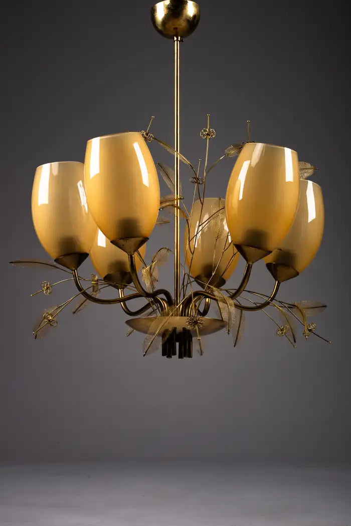 Finnish_mid-century_modern_Bridal_bouquet_brass_chandelier