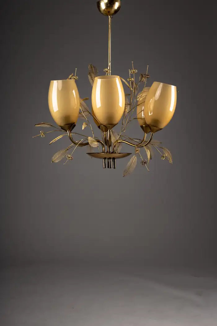 Finnish_mid-century_modern_Bridal_bouquet_brass_chandelier