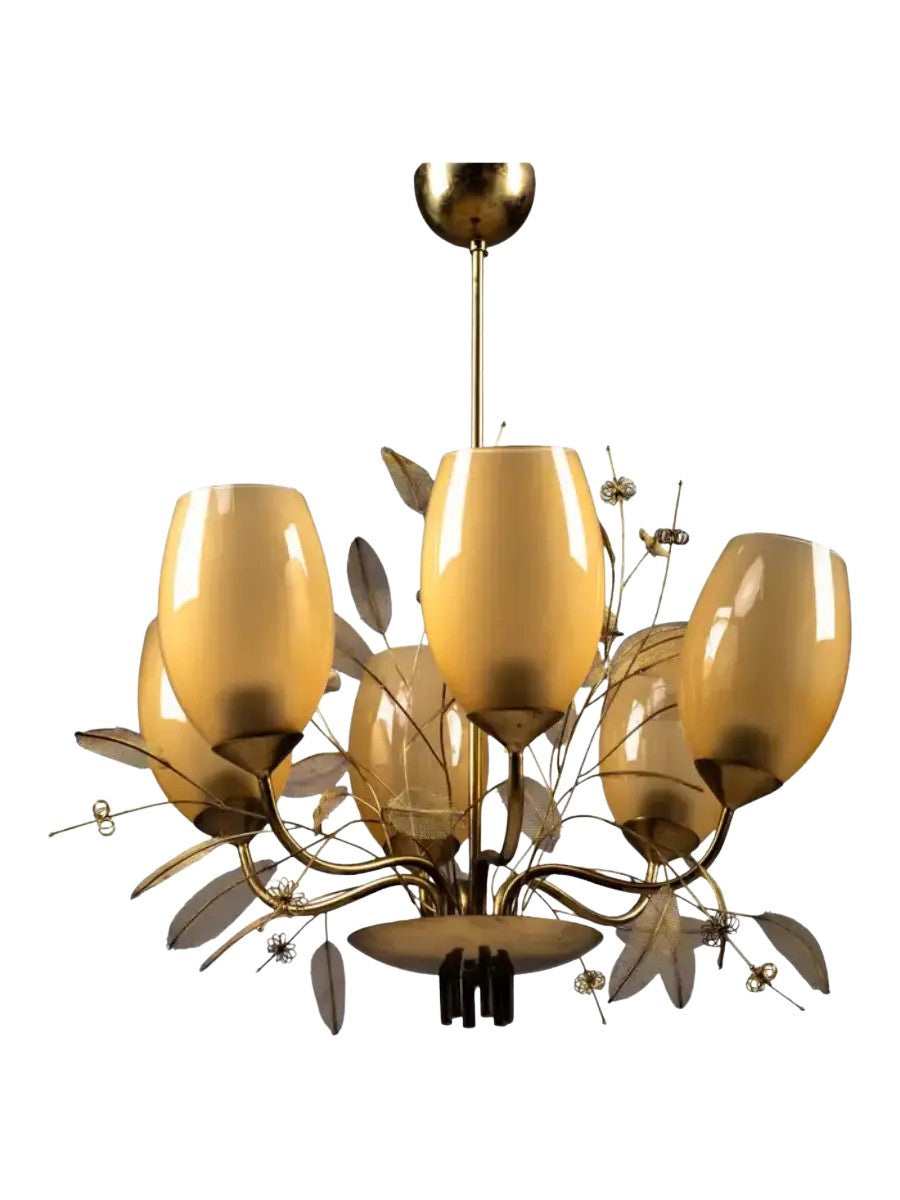 Finnish_mid-century_modern_Bridal_bouquet_brass_chandelier