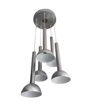 Five-Light_Chrome_and_Brushed_Metal_Chandelier,_France,_1970s