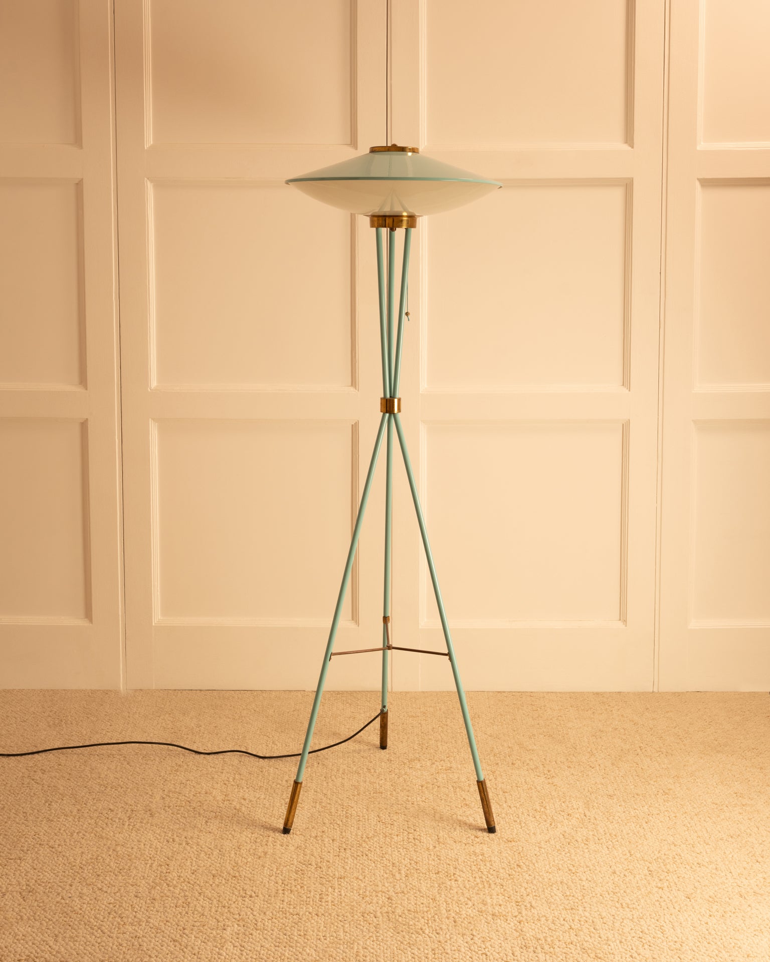 1950s_Floor_Lamp_by_Stilnovo_in_Blue_Green_Lacquer_and_Brass,_Italy