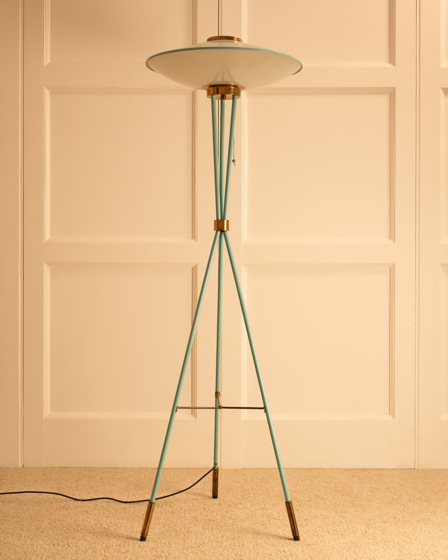 1950s_Floor_Lamp_by_Stilnovo_in_Blue_Green_Lacquer_and_Brass,_Italy