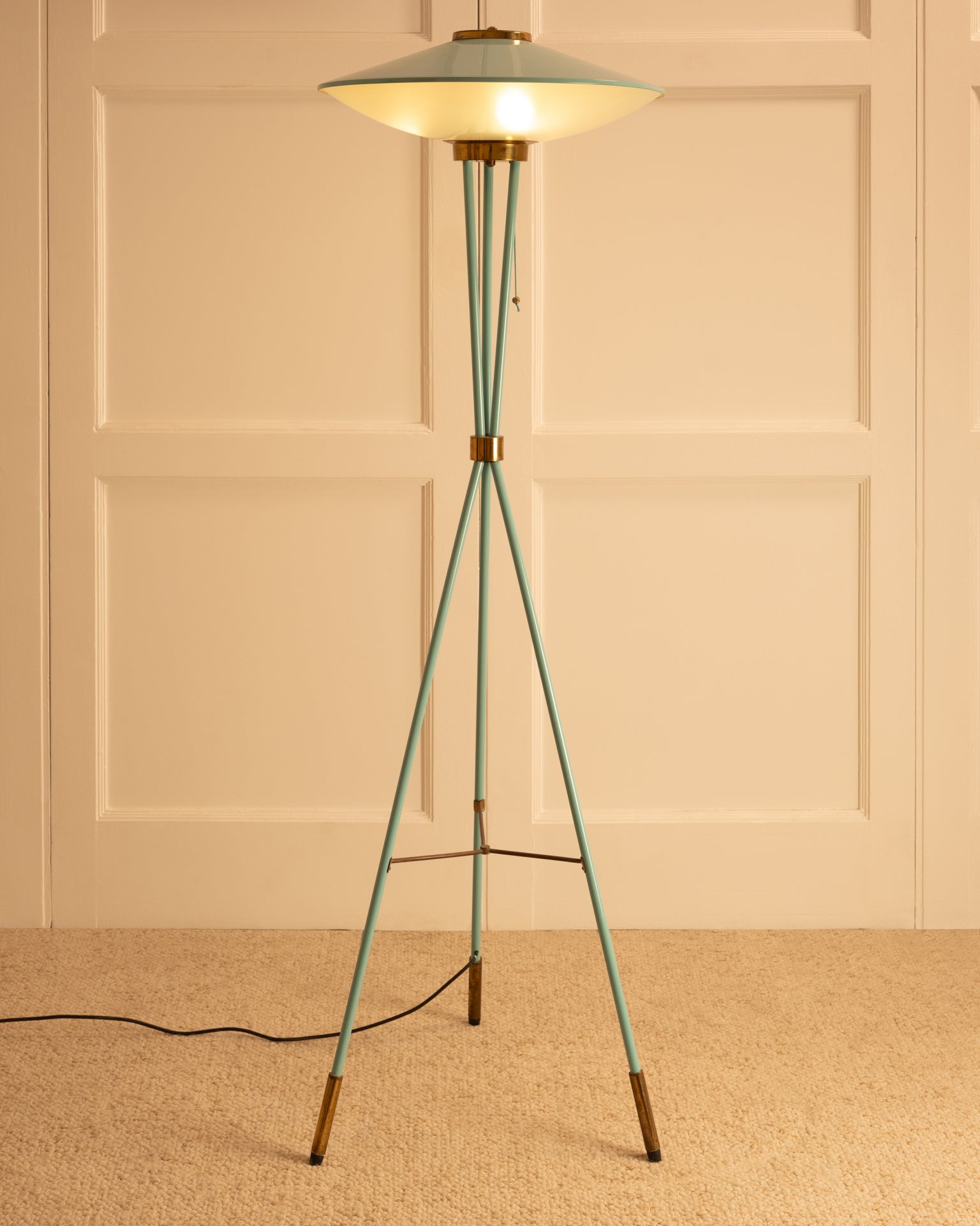 1950s_Floor_Lamp_by_Stilnovo_in_Blue_Green_Lacquer_and_Brass,_Italy