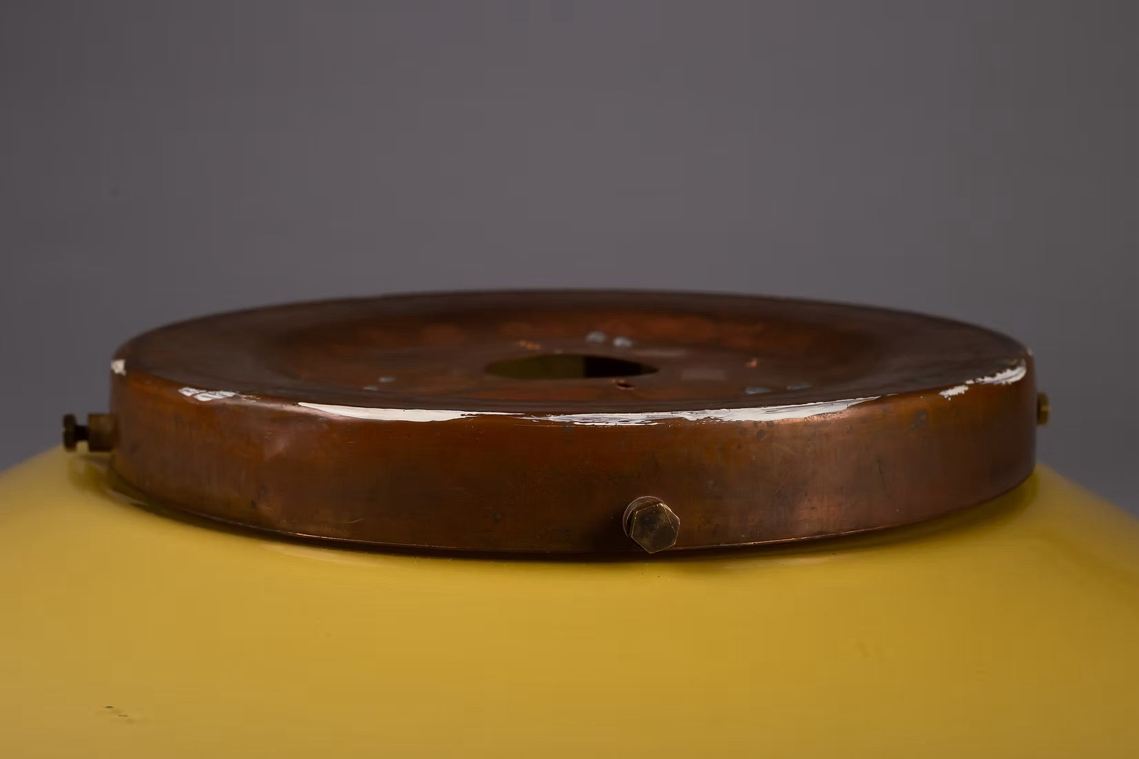 Flush_Mount_Gunnel_Nyman_Amber_Glass_Copper_1950s_Finland