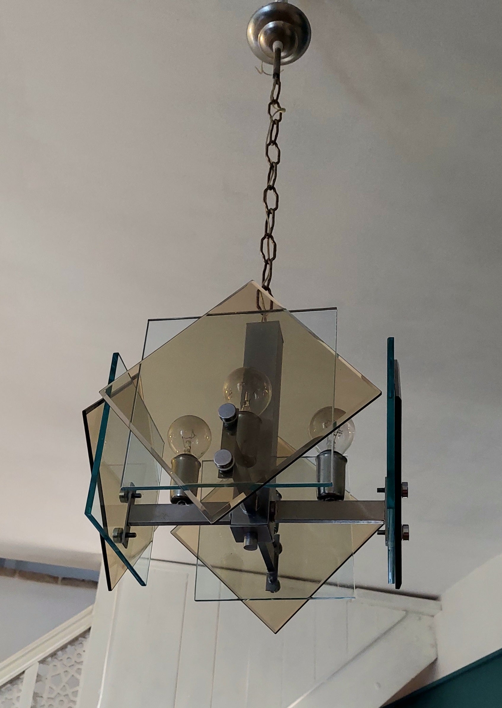 1970s_Fontana_Arte_Ceiling_Lamp_in_Amber_Crystal_Glass_and_Chrome,_Italy