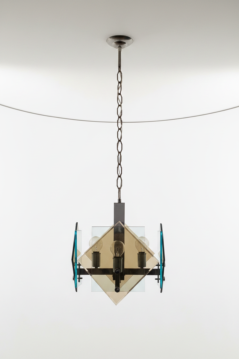 1970s_Fontana_Arte_Ceiling_Lamp_in_Amber_Crystal_Glass_and_Chrome,_Italy