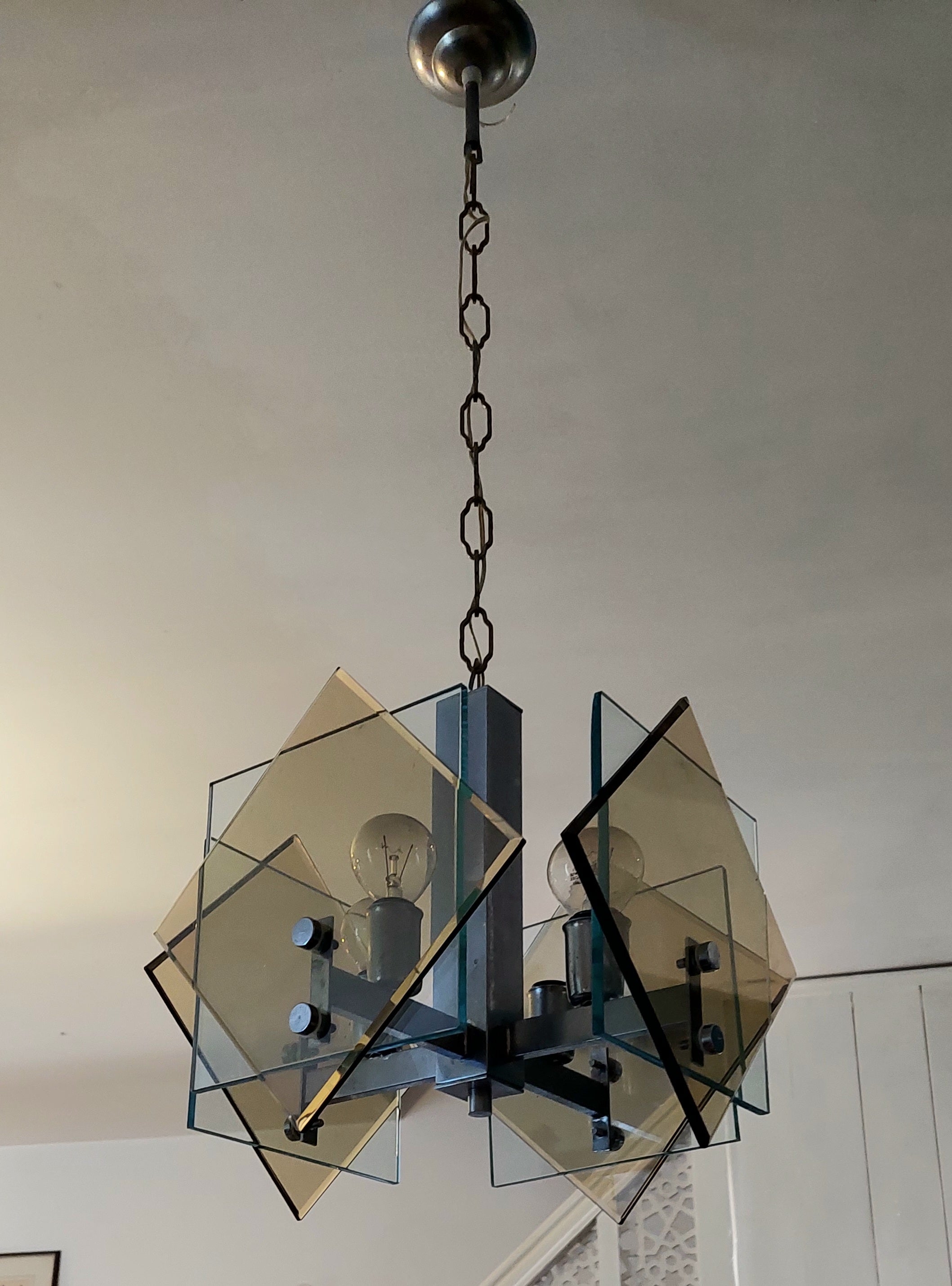1970s_Fontana_Arte_Ceiling_Lamp_in_Amber_Crystal_Glass_and_Chrome,_Italy