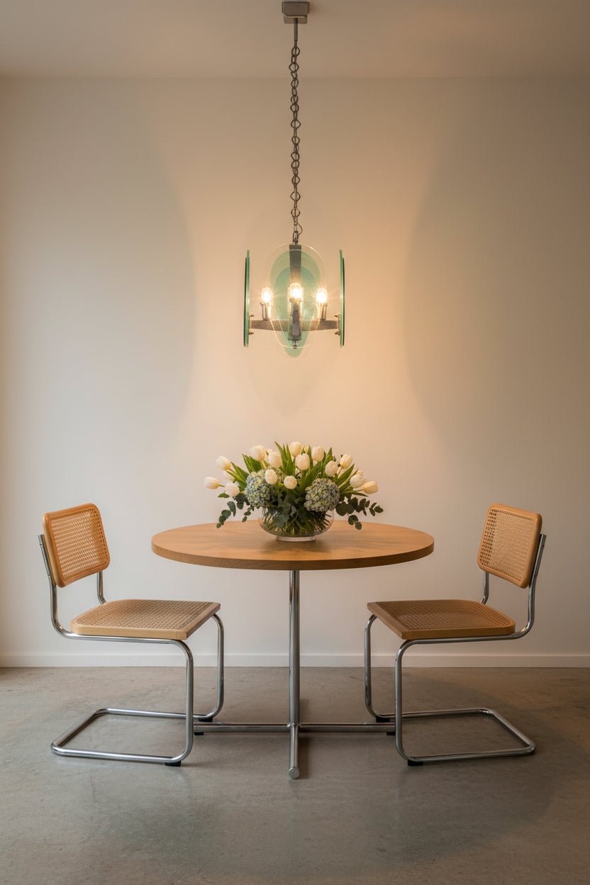 Fontana_Arte_Turquoise_Glass_Chandelier_in_Crystal_Glass_and_Chrome,_Italy_1970s