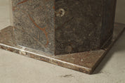Octagonal_Fossil_Limestone_Pedestal_Coffee_Table_with_Brass_Inlay,_1970s,_Europe
