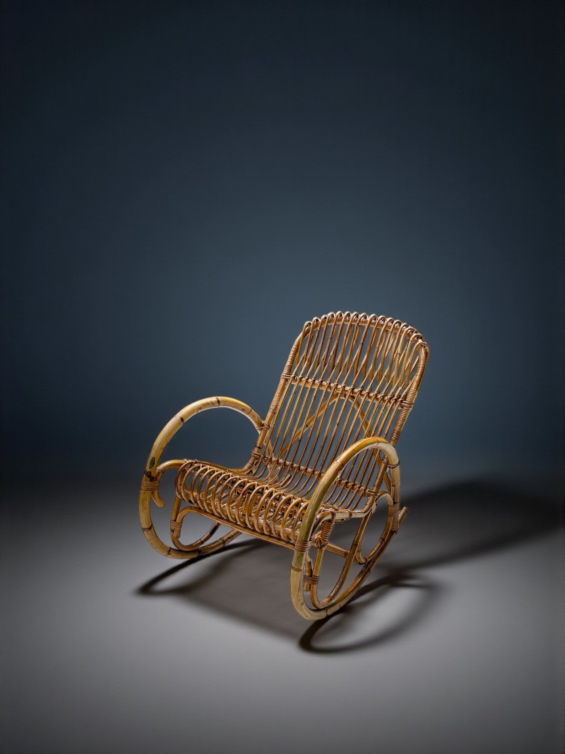 Franco_Albini_Bent_Bamboo_and_Rattan_Rocking_Chair,_Italy_1950's