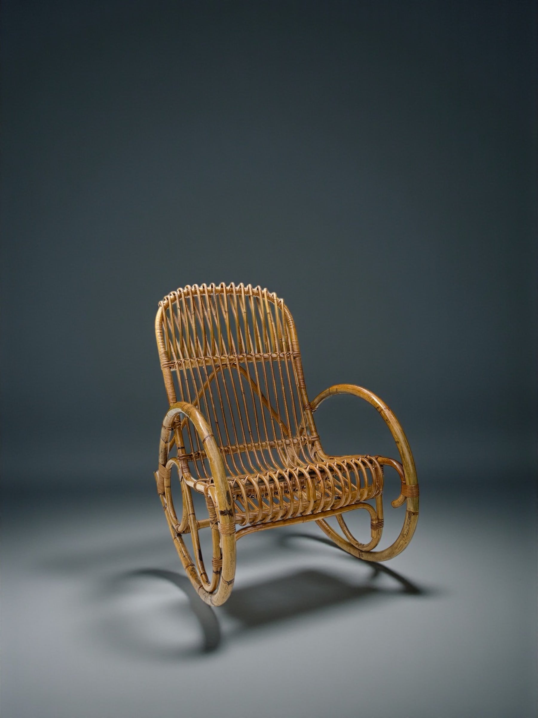 Franco_Albini_Bent_Bamboo_and_Rattan_Rocking_Chair,_Italy_1950's